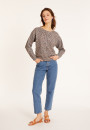 Gestreifter Baumwollpullover mit Bootsausschnitt - Mello