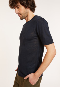T-shirt mit Rundhalsausschnitt aus Flammenleinen - Renaud