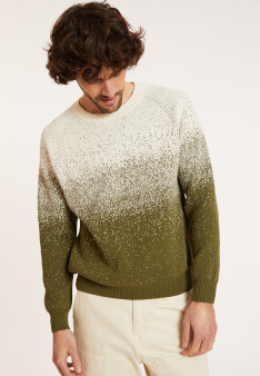 Zweifarbiger Pullover aus gebürsteter Baumwolle - Doryan
