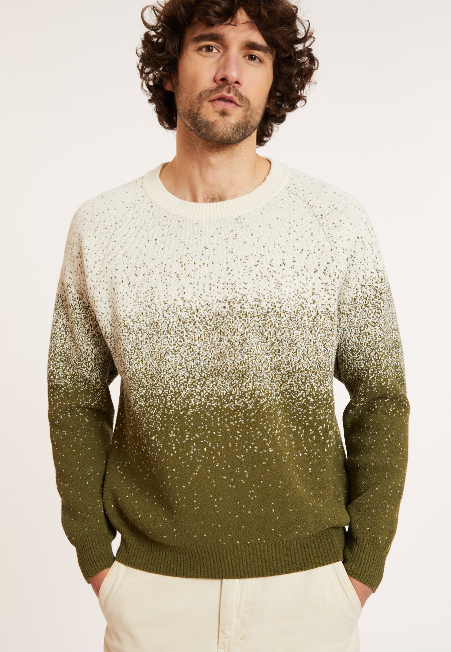 Zweifarbiger Pullover aus gebürsteter Baumwolle - Doryan