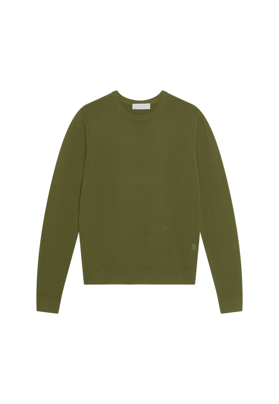 Pullover mit Rundhalsausschnitt und Logo aus Merinowolle - Eddie