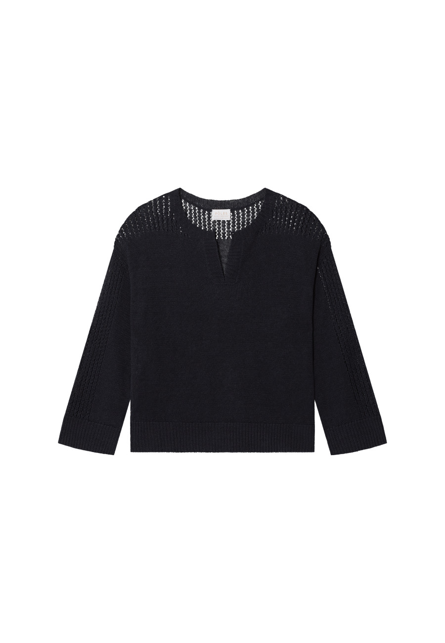 Weitgeschnittener Leinenpullover mit Cut-Out-Ärmeln - Molene