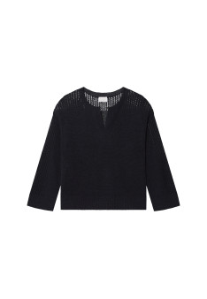 Weitgeschnittener Leinenpullover mit Cut-Out-Ärmeln - Molene