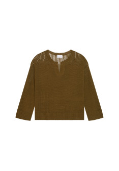 Weitgeschnittener Leinenpullover mit Cut-Out-Ärmeln - Molene