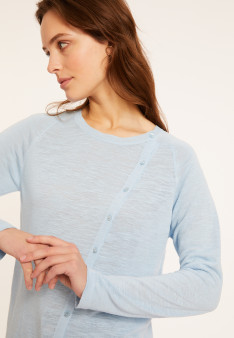 Knopfstrickjacke aus Flammenleinen - Mado