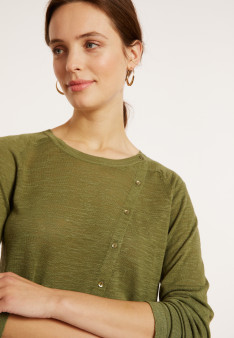 Knopfstrickjacke aus Flammenleinen - Mado