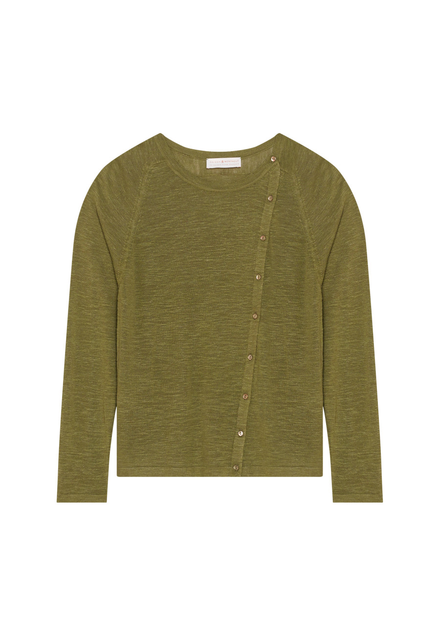 Knopfstrickjacke aus Flammenleinen - Mado