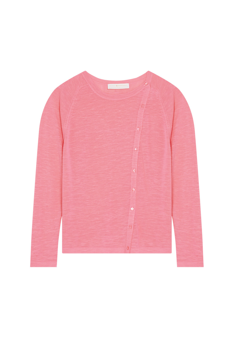 Knopfstrickjacke aus Flammenleinen - Mado