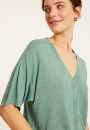 Knopfleiste-T-Shirt aus Flammenleinen - Maddie