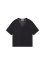Knopfleiste-T-Shirt aus Flammenleinen - Maddie