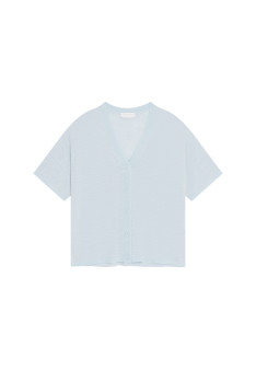 Knopfleiste-T-Shirt aus Flammenleinen - Maddie