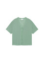 Knopfleiste-T-Shirt aus Flammenleinen - Maddie