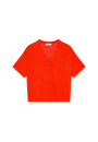 Knopfleiste-T-Shirt aus Flammenleinen - Maddie