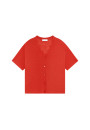 Knopfleiste-T-Shirt aus Flammenleinen - Maddie