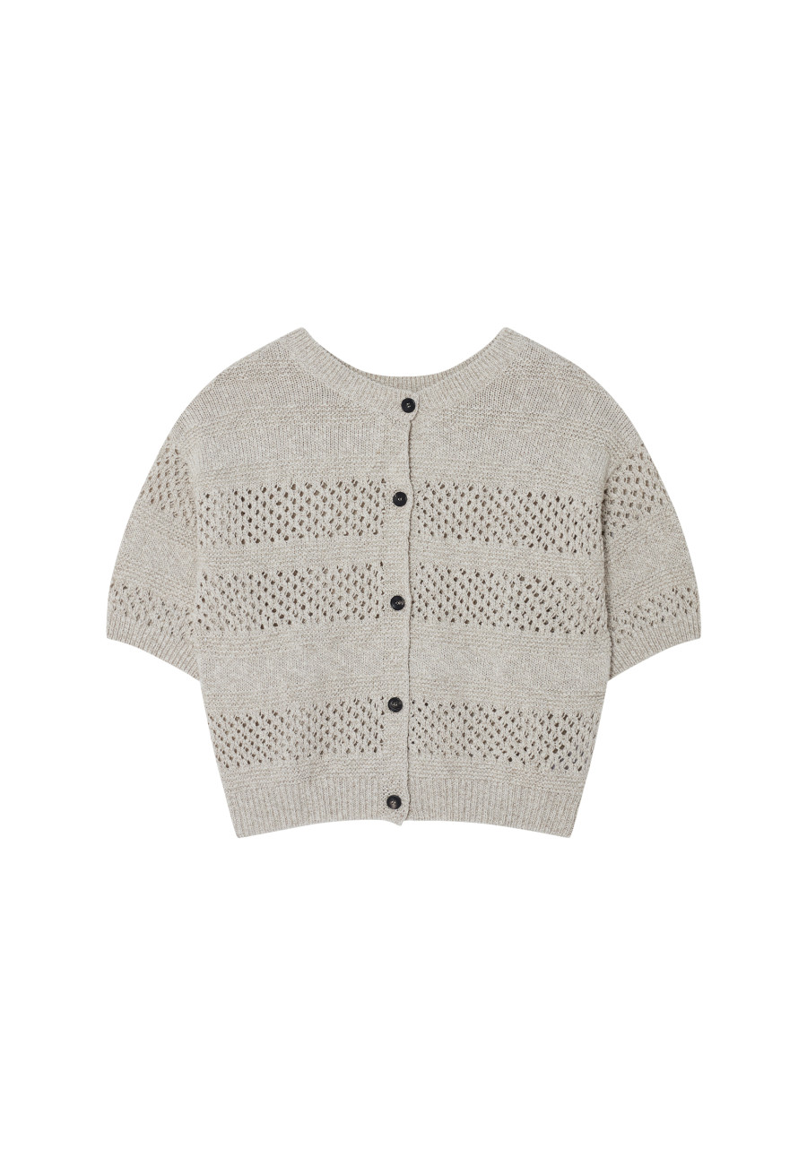 Durchbrochene Strickjacke aus Baumwolle und Leinen - Maylisse