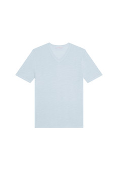Slub Leinen V-Ausschnitt T-Shirt - Reuben