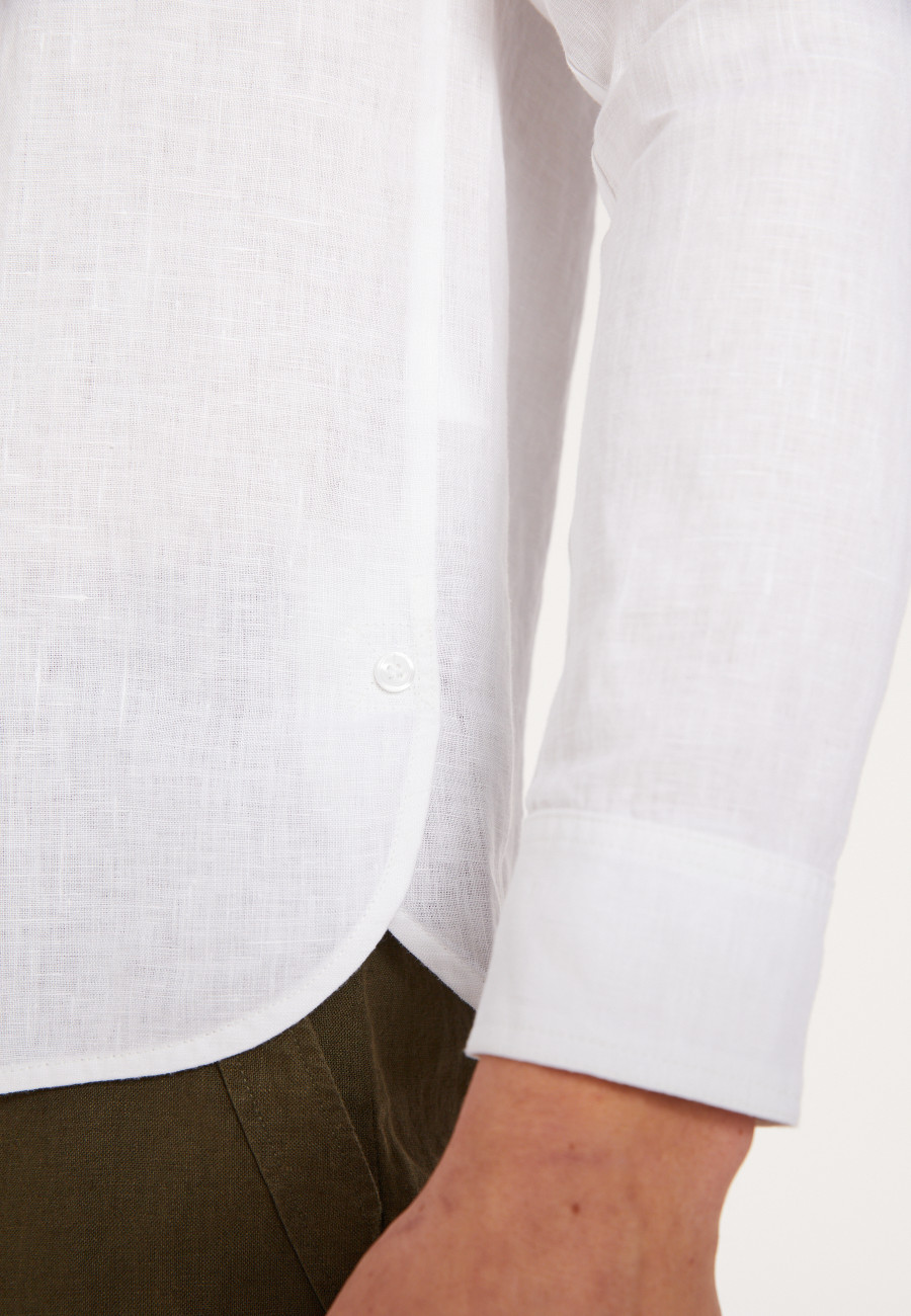 Chemise aus Leinen mit Tunika-Kragen - Dean