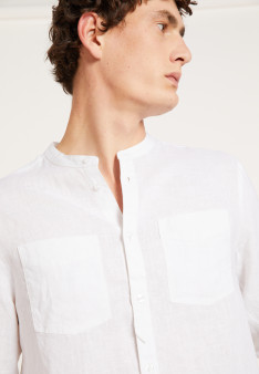 Chemise aus Leinen mit Tunika-Kragen - Dean