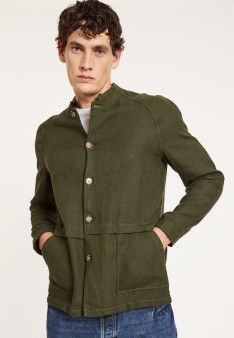 Leinenjacke mit Knöpfen und Taschen - Dallas