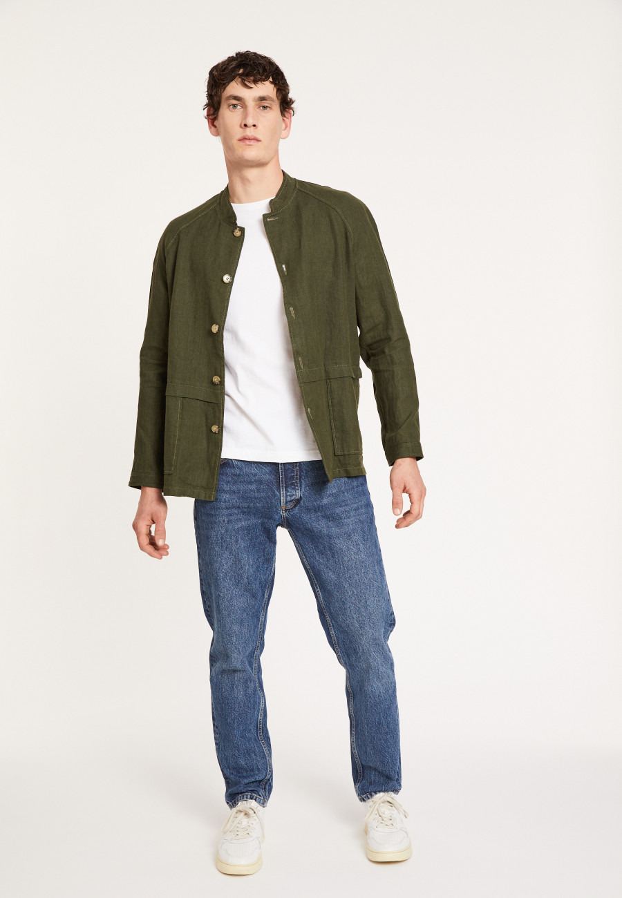 Leinenjacke mit Knöpfen und Taschen - Dallas