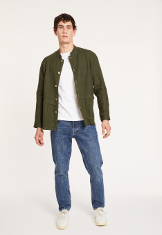 Leinenjacke mit Knöpfen und Taschen - Dallas