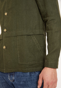 Leinenjacke mit Knöpfen und Taschen - Dallas