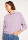 Das Langarm-Poloshirt aus gebürsteter Baumwolle - Melvina.