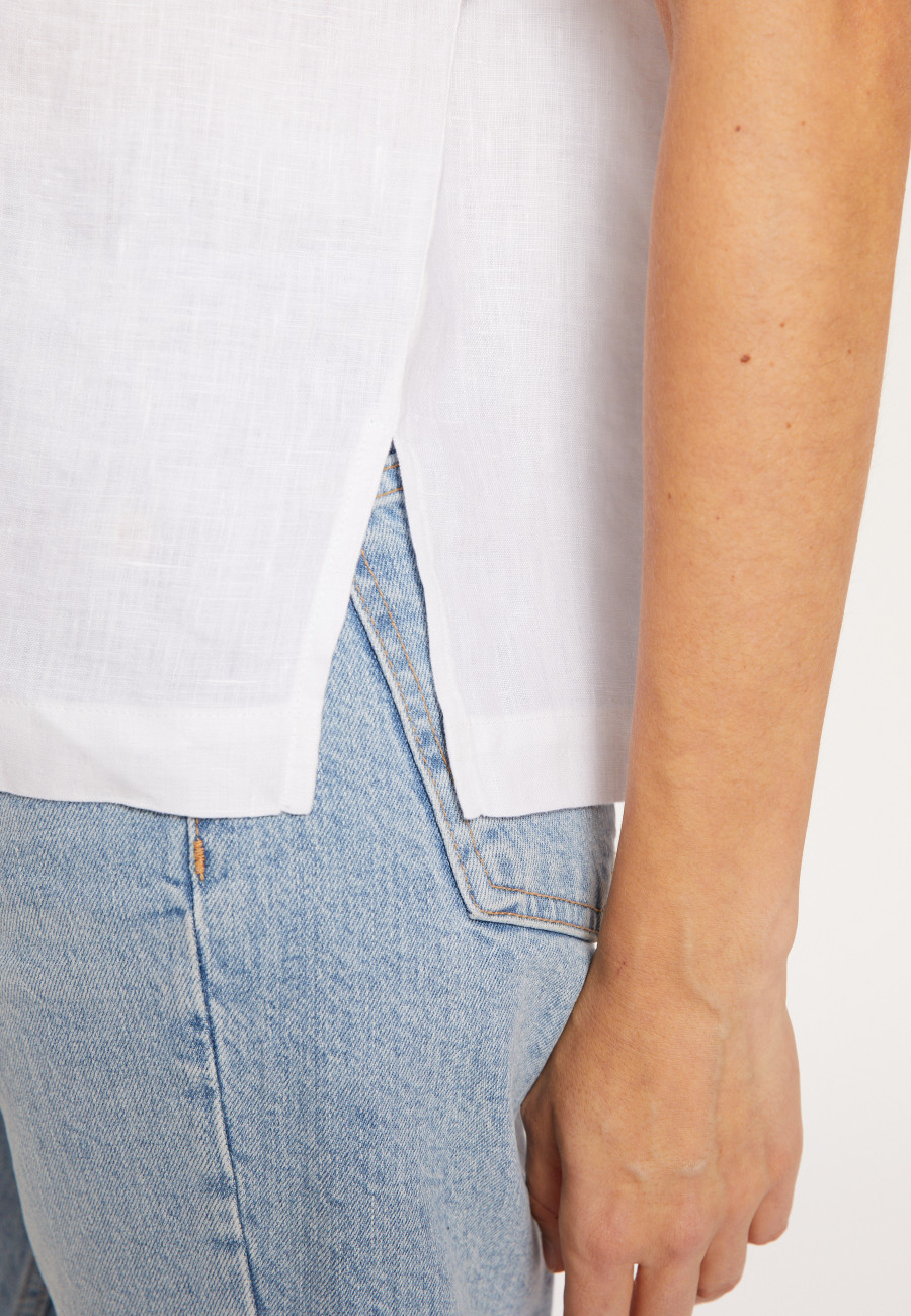 Kurzarm-Leinenbluse - Virginie
