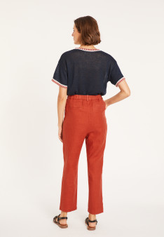 Pantalon mit Leistentaschen aus Leinen - Victoire