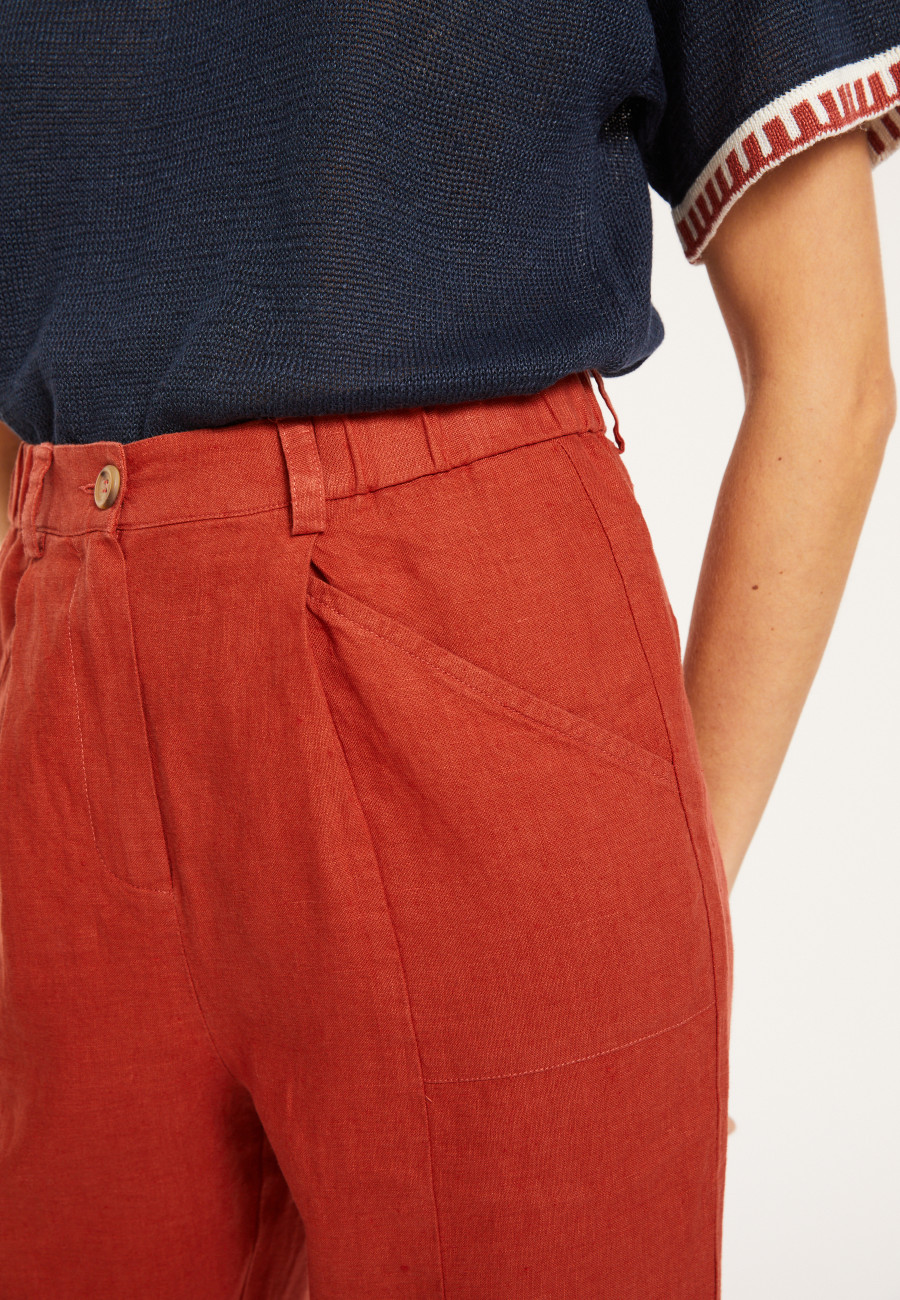 Pantalon mit Leistentaschen aus Leinen - Victoire