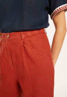 Pantalon mit Leistentaschen aus Leinen - Victoire