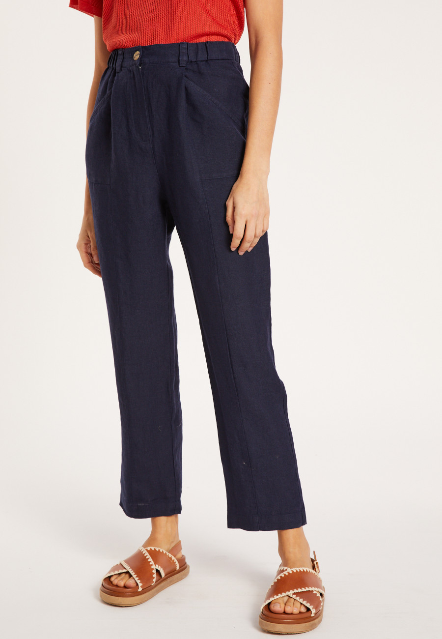 Pantalon mit Leistentaschen aus Leinen - Victoire Pantalon mit Leistentaschen aus Leinen - Victoire