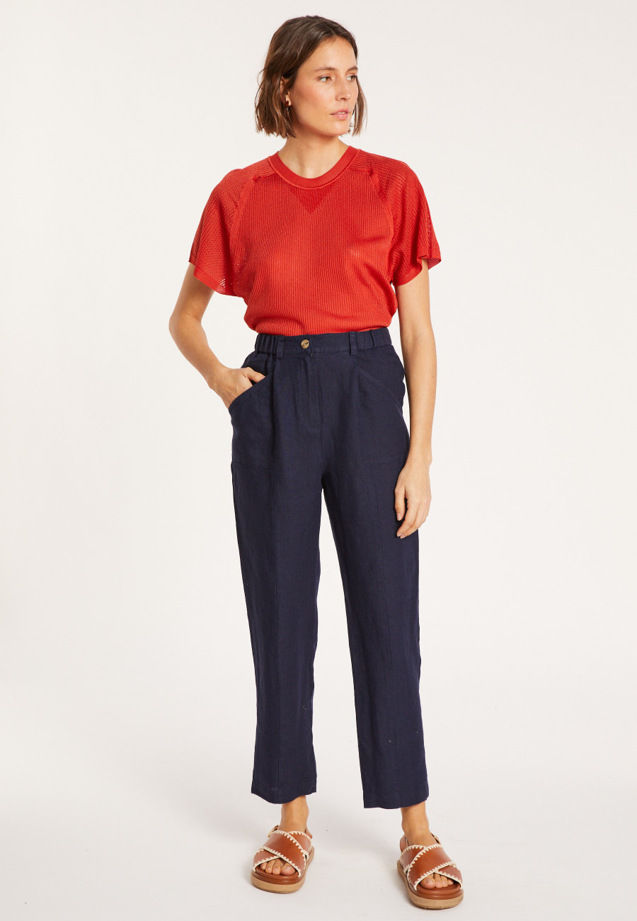 Pantalon mit Leistentaschen aus Leinen - Victoire Pantalon mit Leistentaschen aus Leinen - Victoire