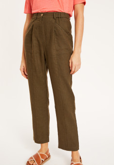 Pantalon mit Leistentaschen aus Leinen - Victoire