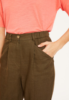 Pantalon mit Leistentaschen aus Leinen - Victoire