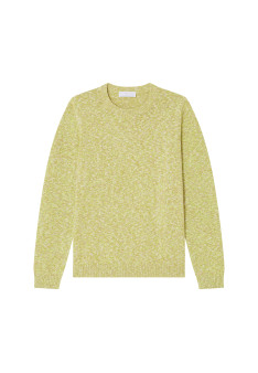Melierter Baumwollpullover mit Rundhalsausschnitt - Doume