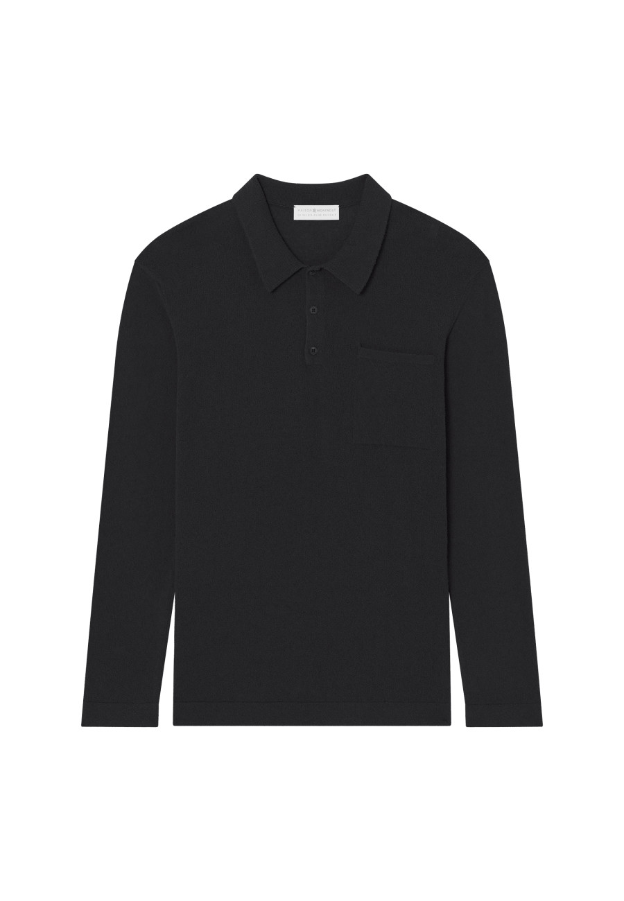 Langarm-Poloshirt aus gebürsteter Baumwolle - Donovan