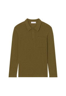 Langarm-Poloshirt aus gebürsteter Baumwolle - Donovan