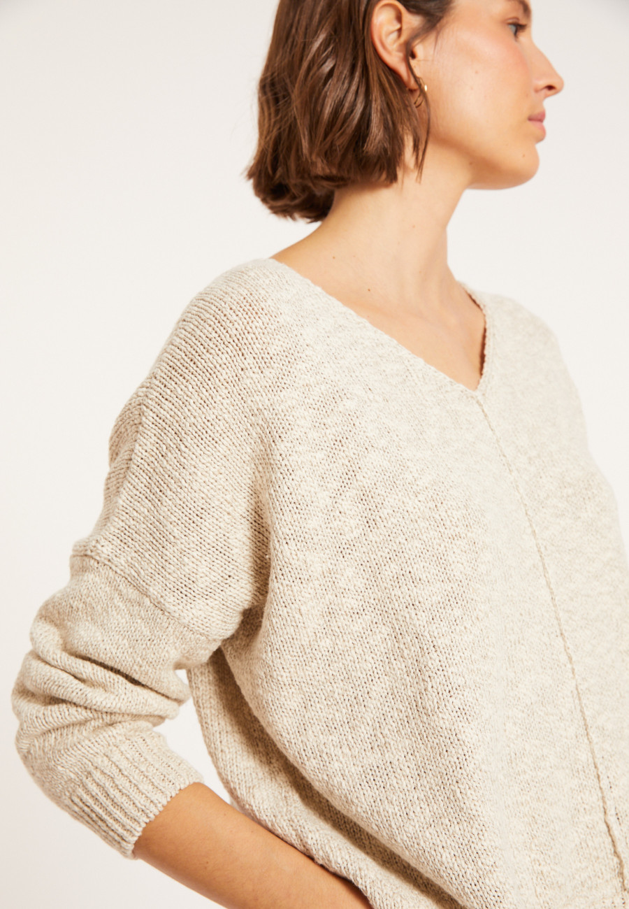 Lockerer Pullover aus Baumwolle und Leinen - Nathalie
