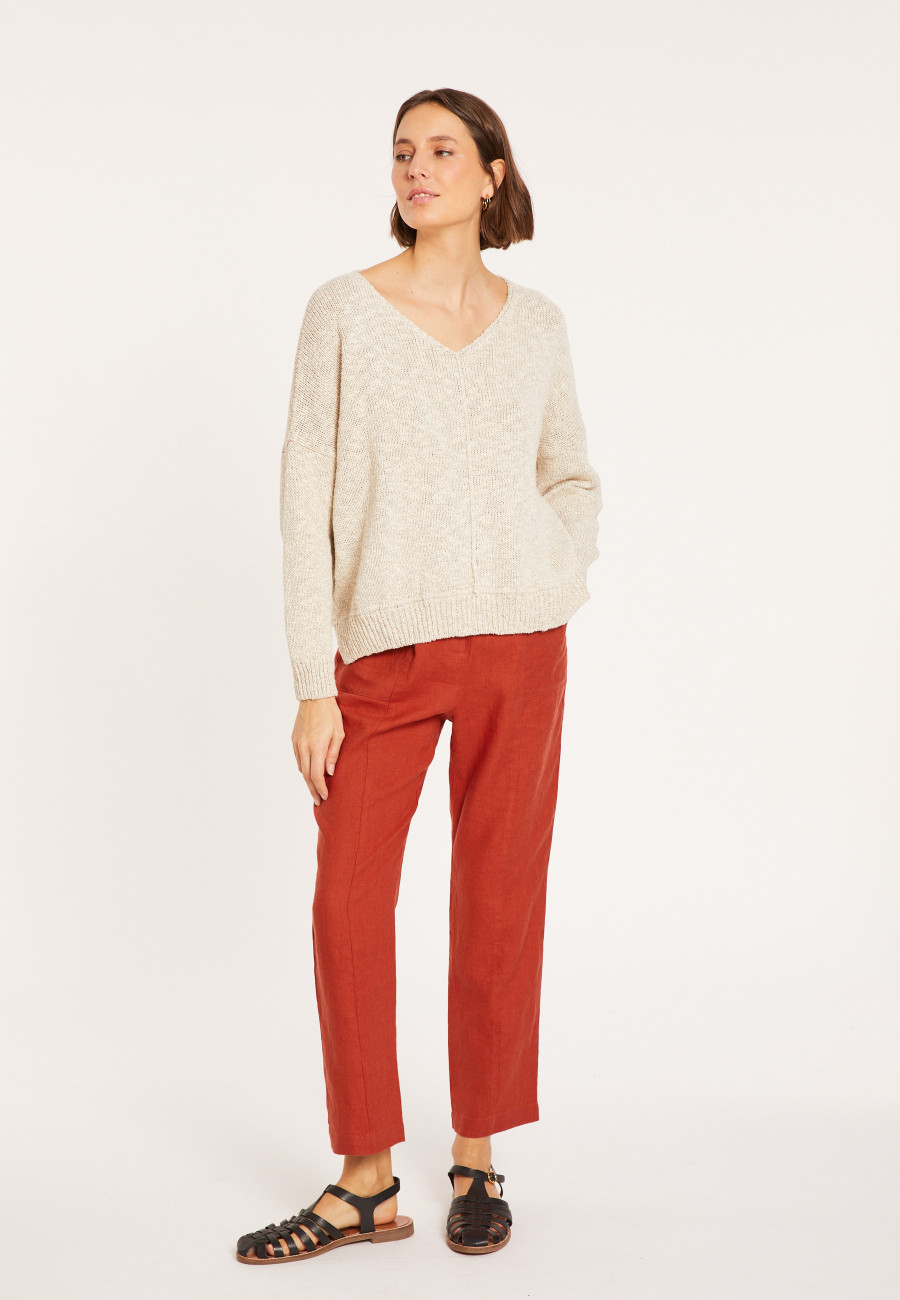 Lockerer Pullover aus Baumwolle und Leinen - Nathalie