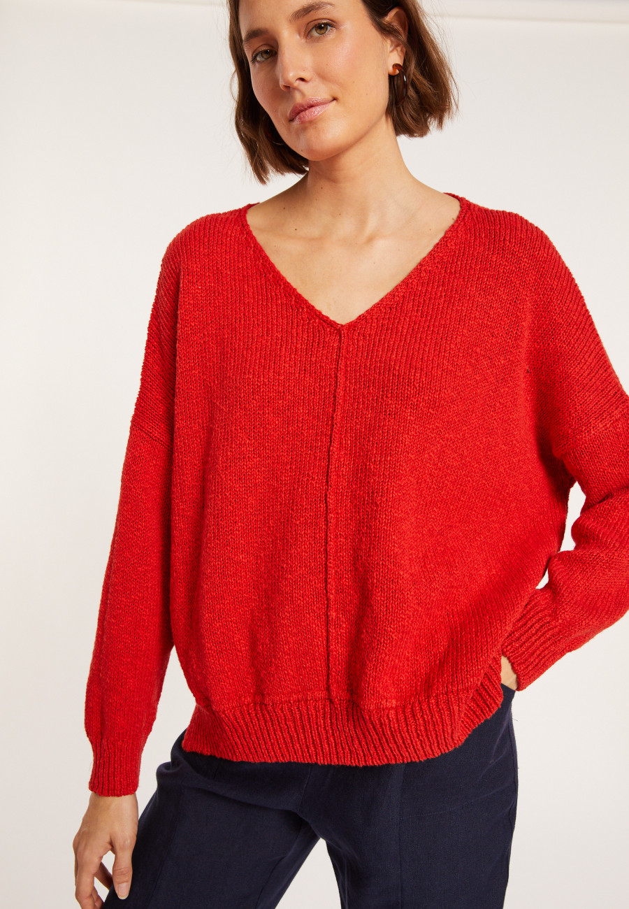 Lockerer Pullover aus Baumwolle und Leinen - Nathalie