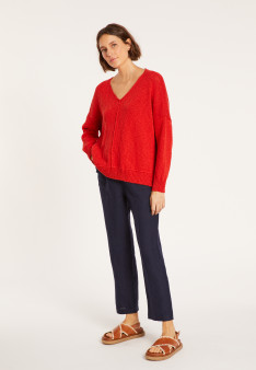 Lockerer Pullover aus Baumwolle und Leinen - Thalie