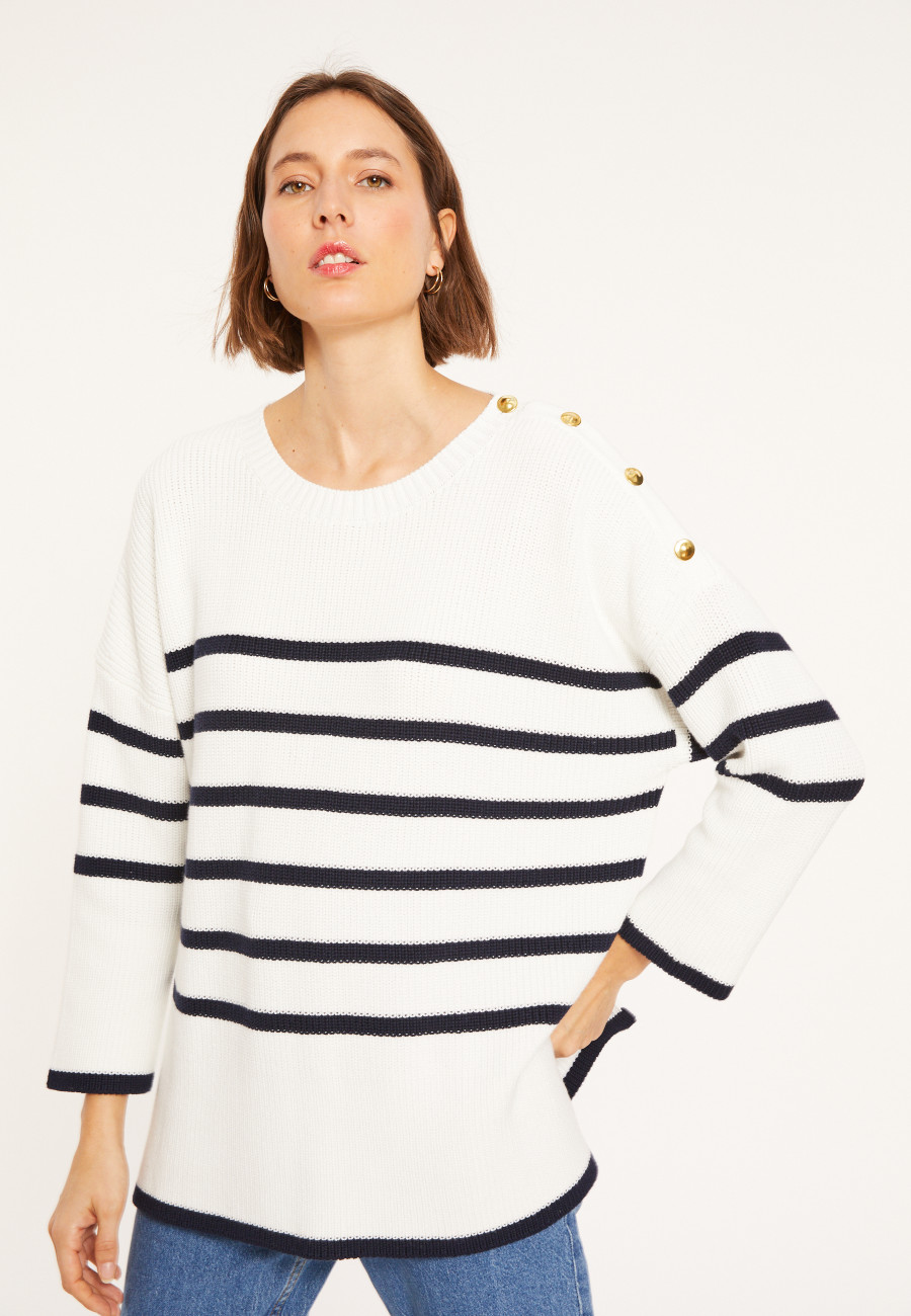 Gestreifter Bio-Baumwollpullover - Mevo