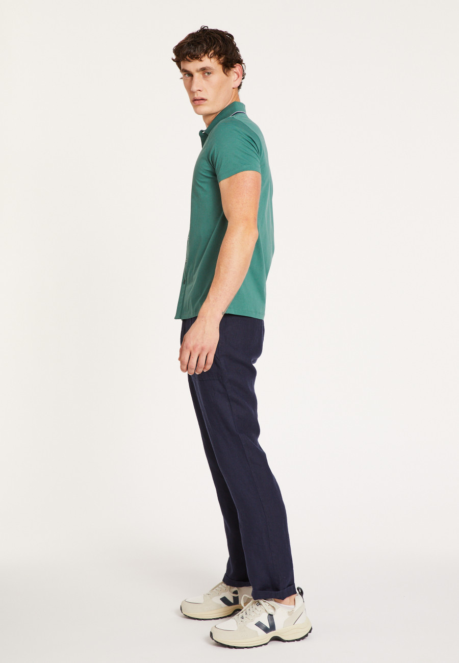 BACCARAT CHEMISE EN  JERSEY UNI ET BORD BICOLORE