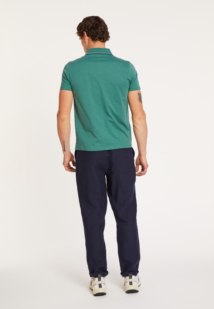 BACCARAT CHEMISE EN  JERSEY UNI ET BORD BICOLORE
