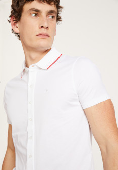 BACCARAT CHEMISE EN  JERSEY UNI ET BORD BICOLORE