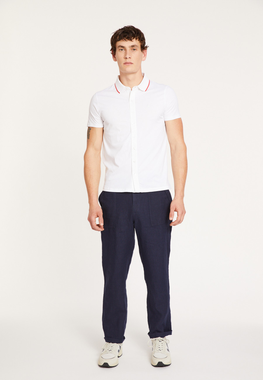 BACCARAT CHEMISE EN  JERSEY UNI ET BORD BICOLORE