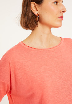 T-Shirt mit Ellenbogenärmeln aus Flammenleinen - Taslim