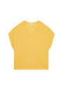 Lockeres T-Shirt mit V-Ausschnitt aus Flammenleinen - Marra