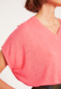 Lockeres T-Shirt mit V-Ausschnitt aus Flammenleinen - Marra